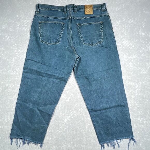 Diesel Basic Jeans Saddle Denim Men’s 36X27 Green Denim Straight Fit Raw Hem - Picture 9 of 14